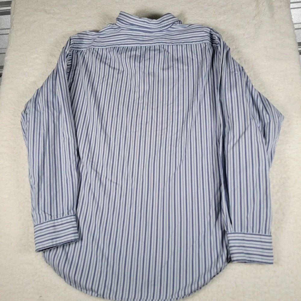 Polo Ralph Lauren Button Down Shirt Mens XL Blue White Striped Long Sleeve - Picture 9 of 10